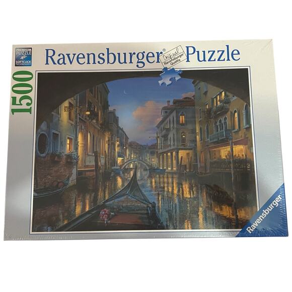 Ravensburger Puzzle Venetian Dreams 1500 Pcs Venice Gondolas Canal 164608 SEALED - Picture 1 of 15